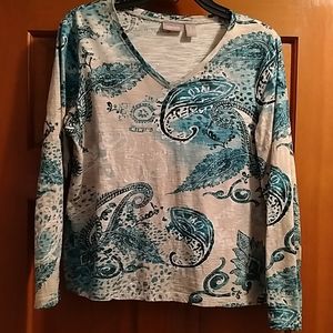 Chico size 1 3/4 sleeve top